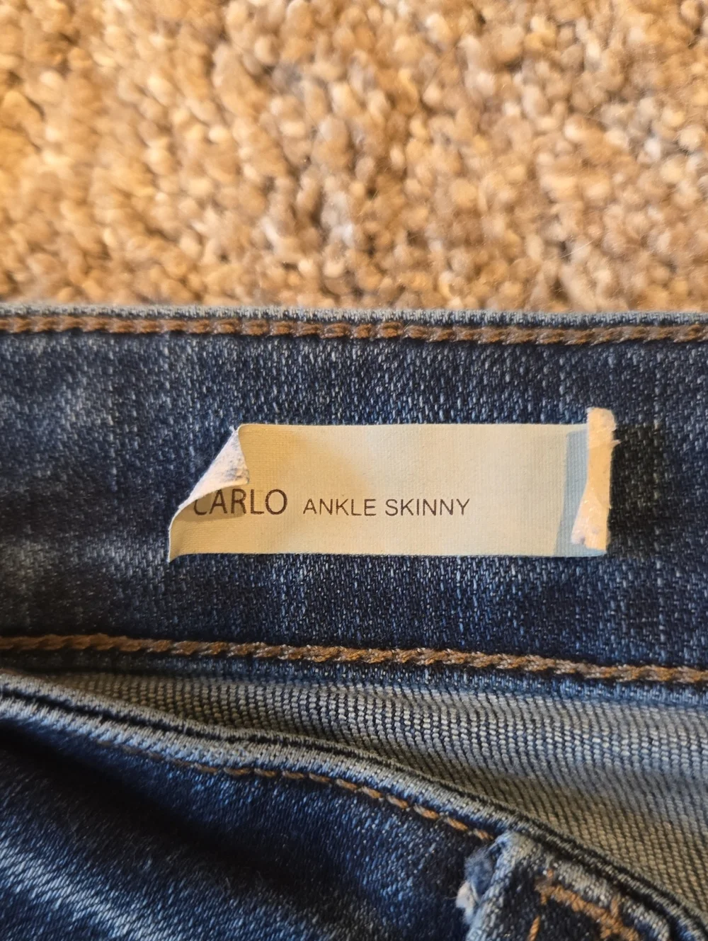 Kut from the Kloth Medium Blue Skinny Jeans with Raw Hem